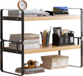 Desktop Organizer, Wooden Desk Shelf Organizer for Home Office