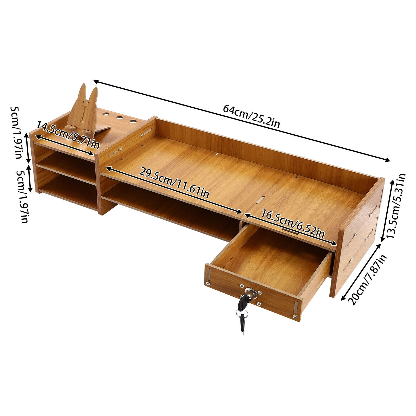Riser Computer Desk Storage Shelf Organizer Holder Drawer - Image 2