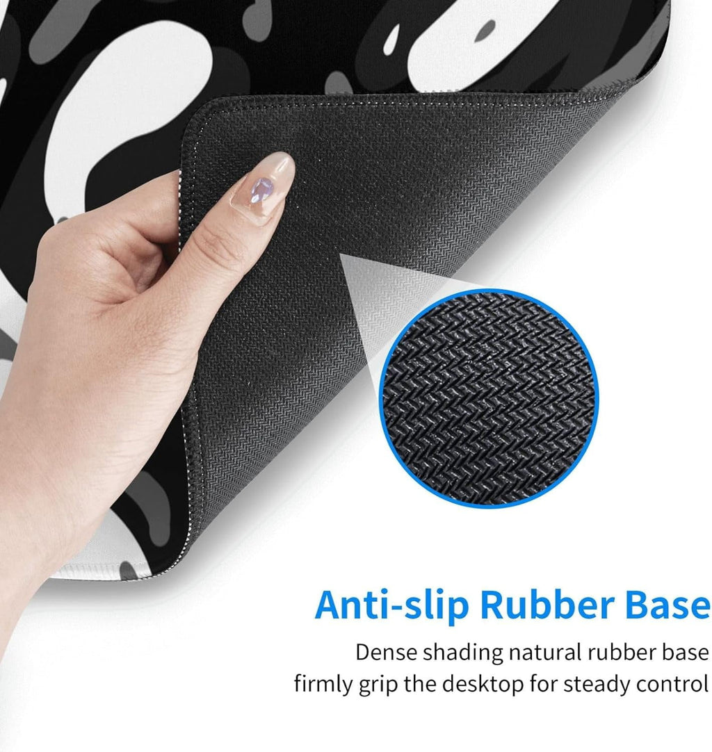 Black White Topographic Mouse Pad XL Large Gaming Mousepad Extended Desk Mats Non Slip Rubber Base Desktop Mat for Work Game Office Home 31. - Image 5