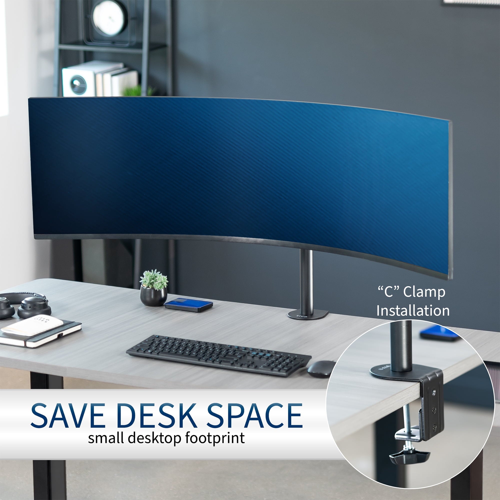 Single Ultrawide Monitor Desk Mount, Adjustable Stand for Screens up to 49" - Image 6