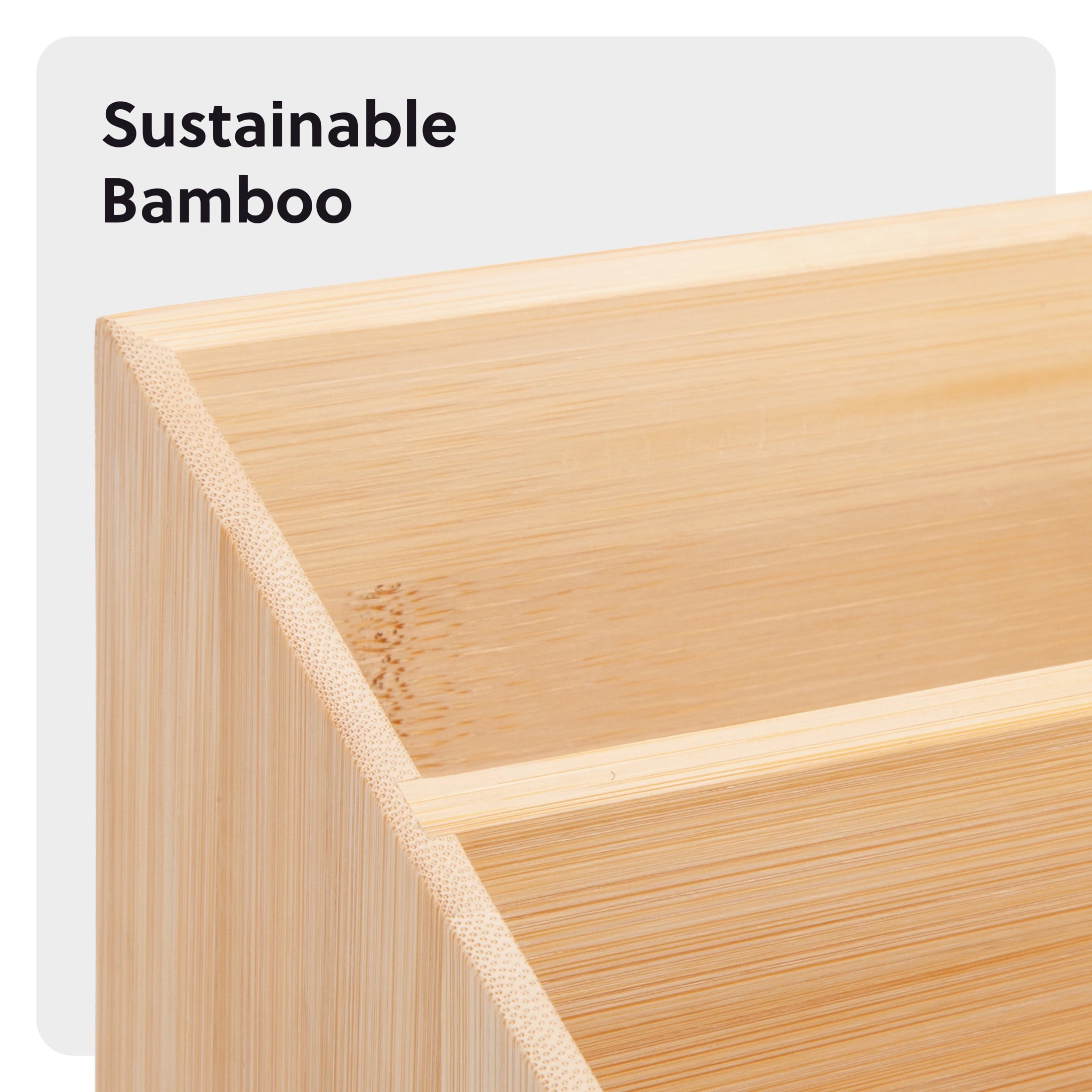 U Brands Verona Desktop Organizer, 10 x 4.8 x 6 in., Bamboo - Image 4