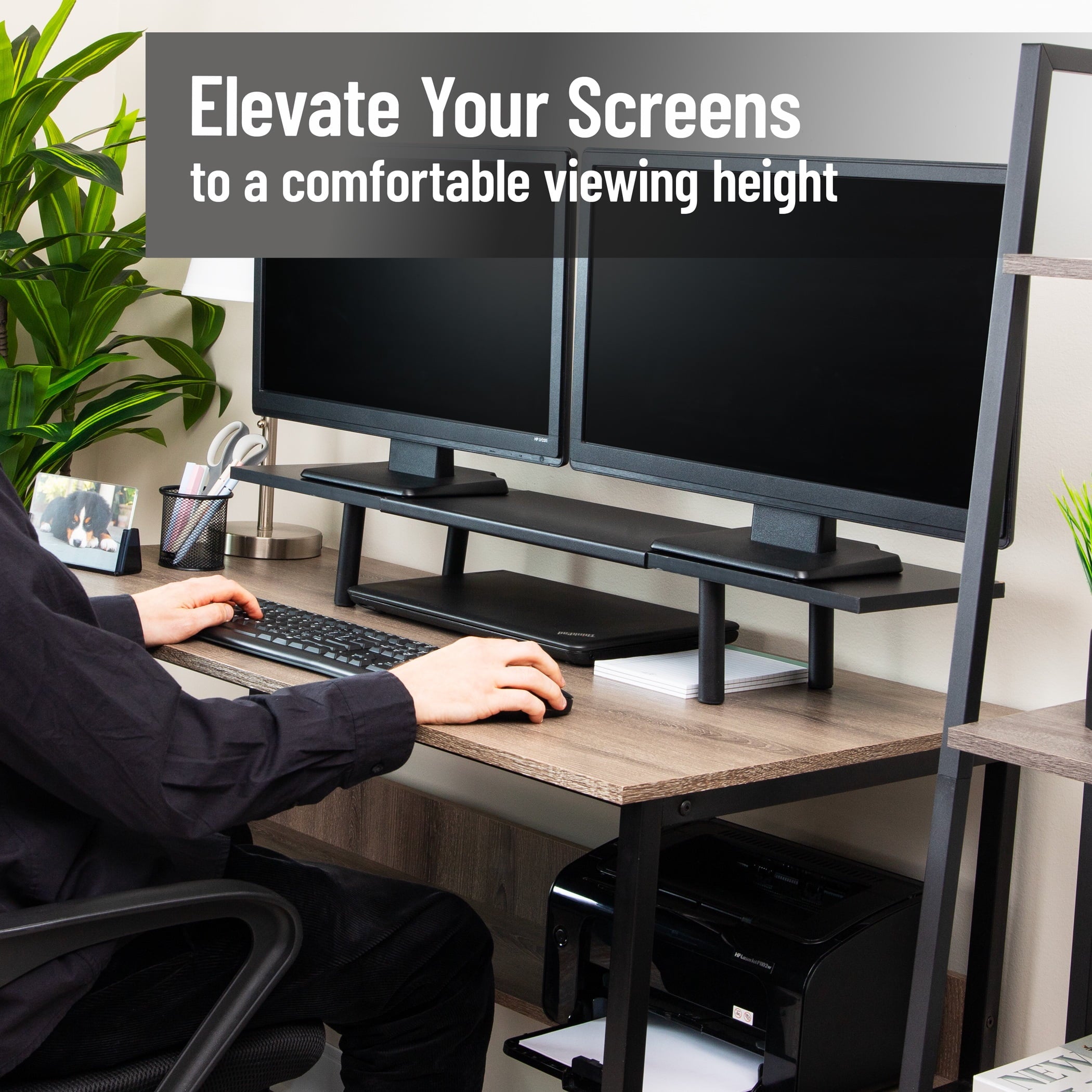Extendable Monitor Stand, Adjustable Desktop Riser for Dual Monitors, Printers, Laptops, TV, 31.540 Inch Width, 88 lb... - Image 2