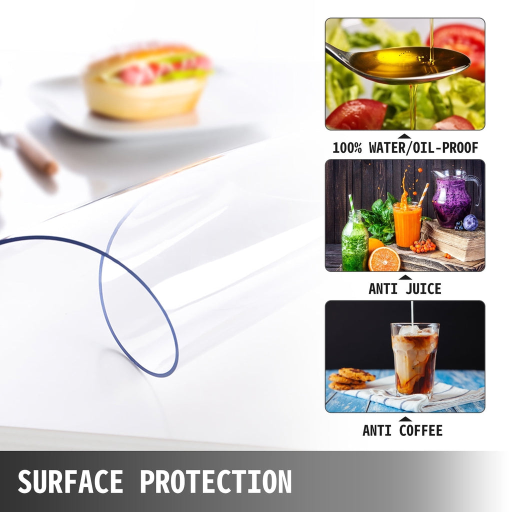 VEVOR Desk Cover Protector Clear PVC Desk Pad 44 x 90 Inch- 1.5mm Thick Transparent - Image 5