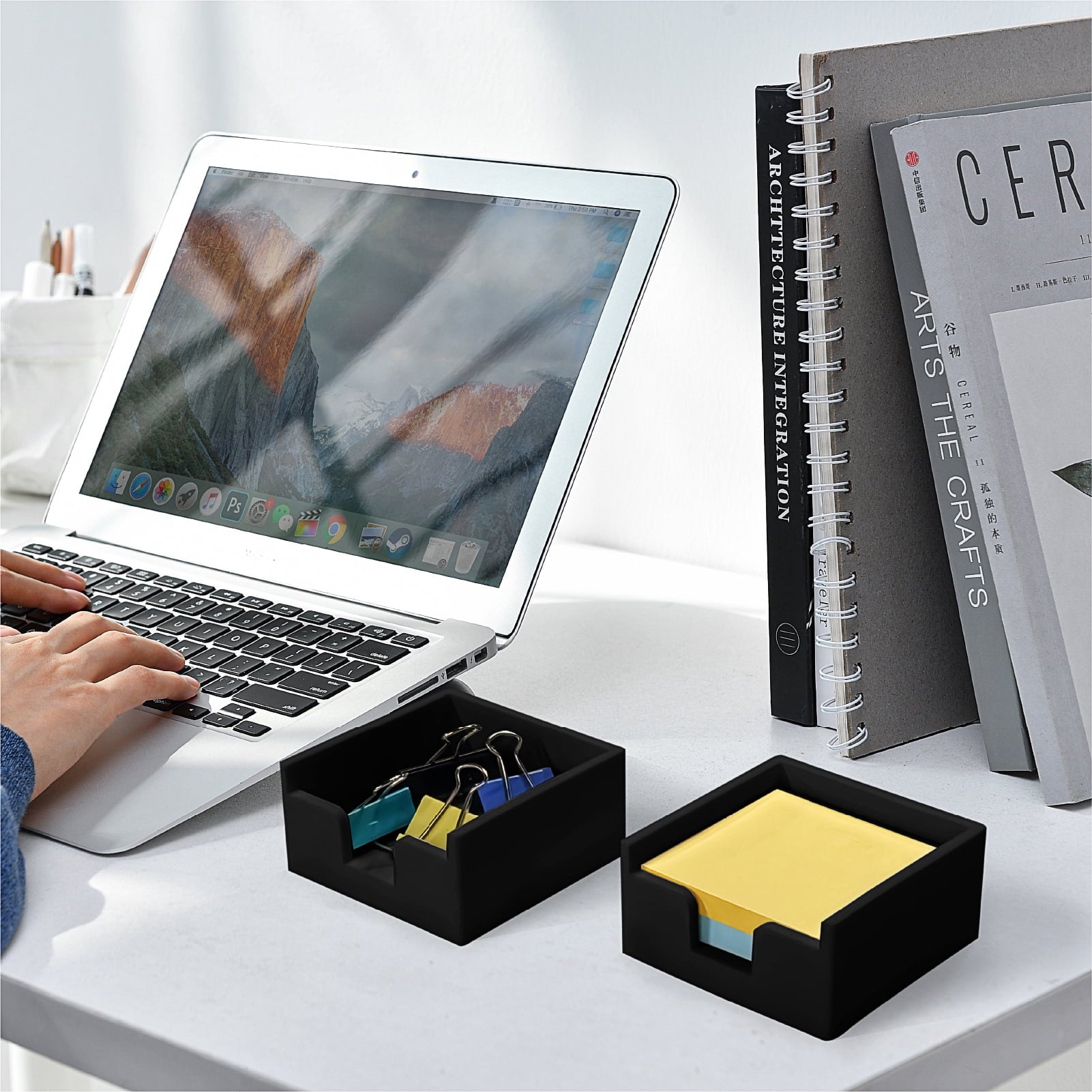 2-Pack Pure Silicone Sticky Note Holder Set - Durable, Non-Slip Black Desk Organizer for Home & Office - Image 5