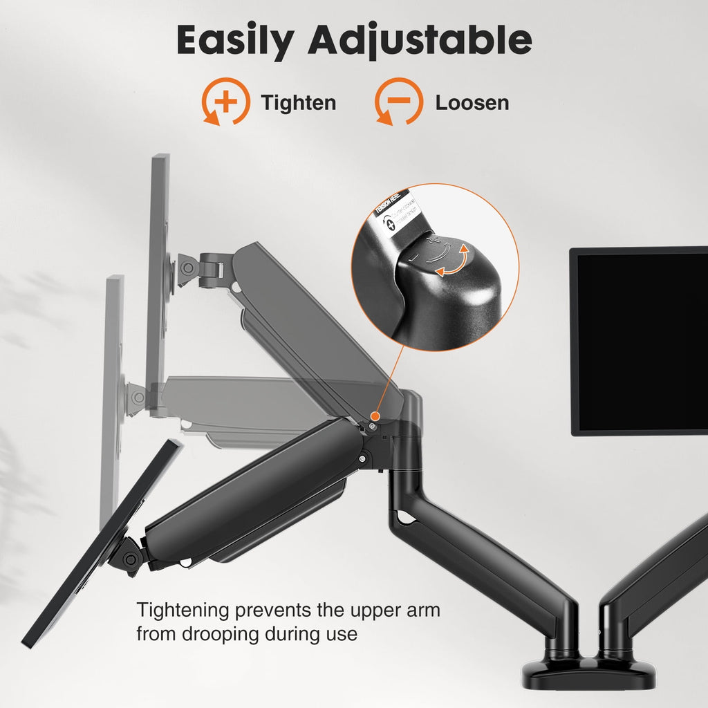EDX  Dual Monitor Stand, Adjustable Spring Desk Mount for 13-32 inch Computer Screens and Holds up to 17.6lbs - Image 4