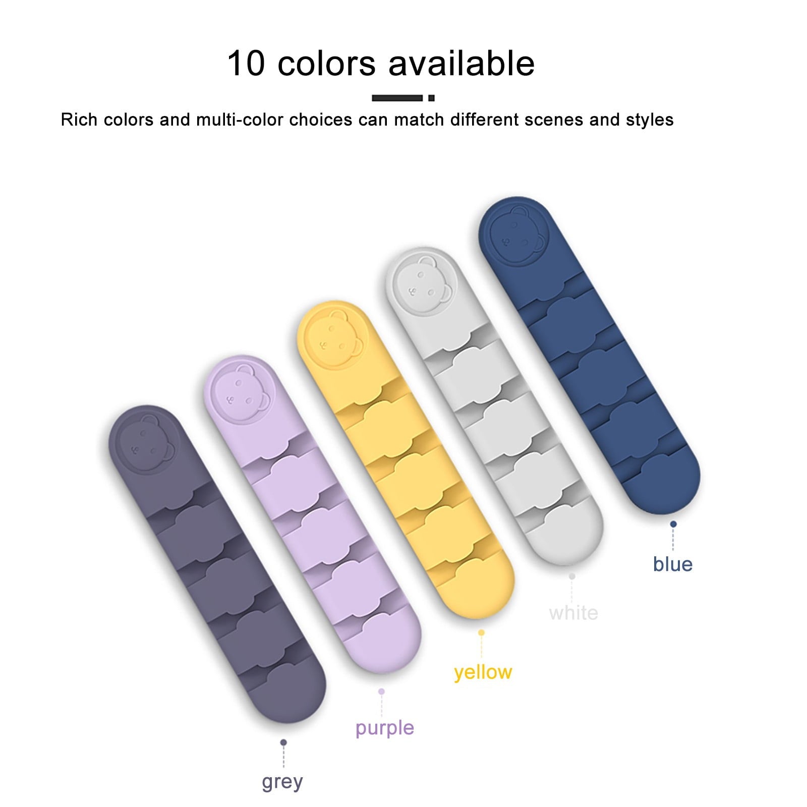Cable Holder Clips, Cable Management Cord Organizer, USB Charging Clips Silicone Self Adhesive Wire Holders for Offic... - Image 3