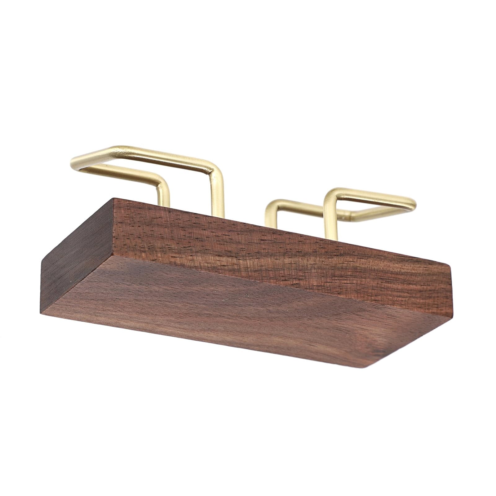Wooden Business Card Holder for Desk - Elegant Walnut & Gold Metal Card Display Stand - Stylish Tabletop Business Car... - Image 4