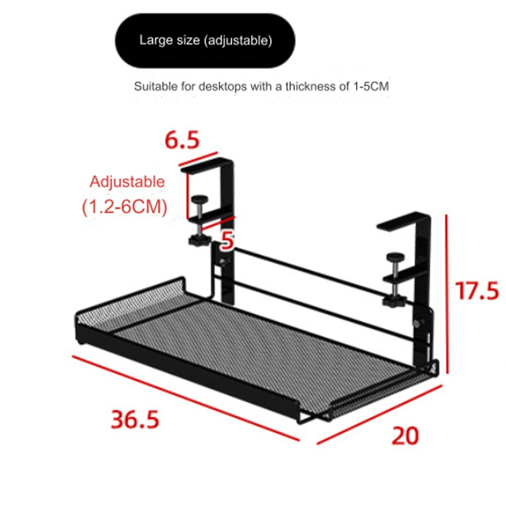 Under Desk Cable Management Tray, No Drill Cable Tray Organizers, Wire Management Tray Cable Rack with Clamp Mount, M... - Image 5