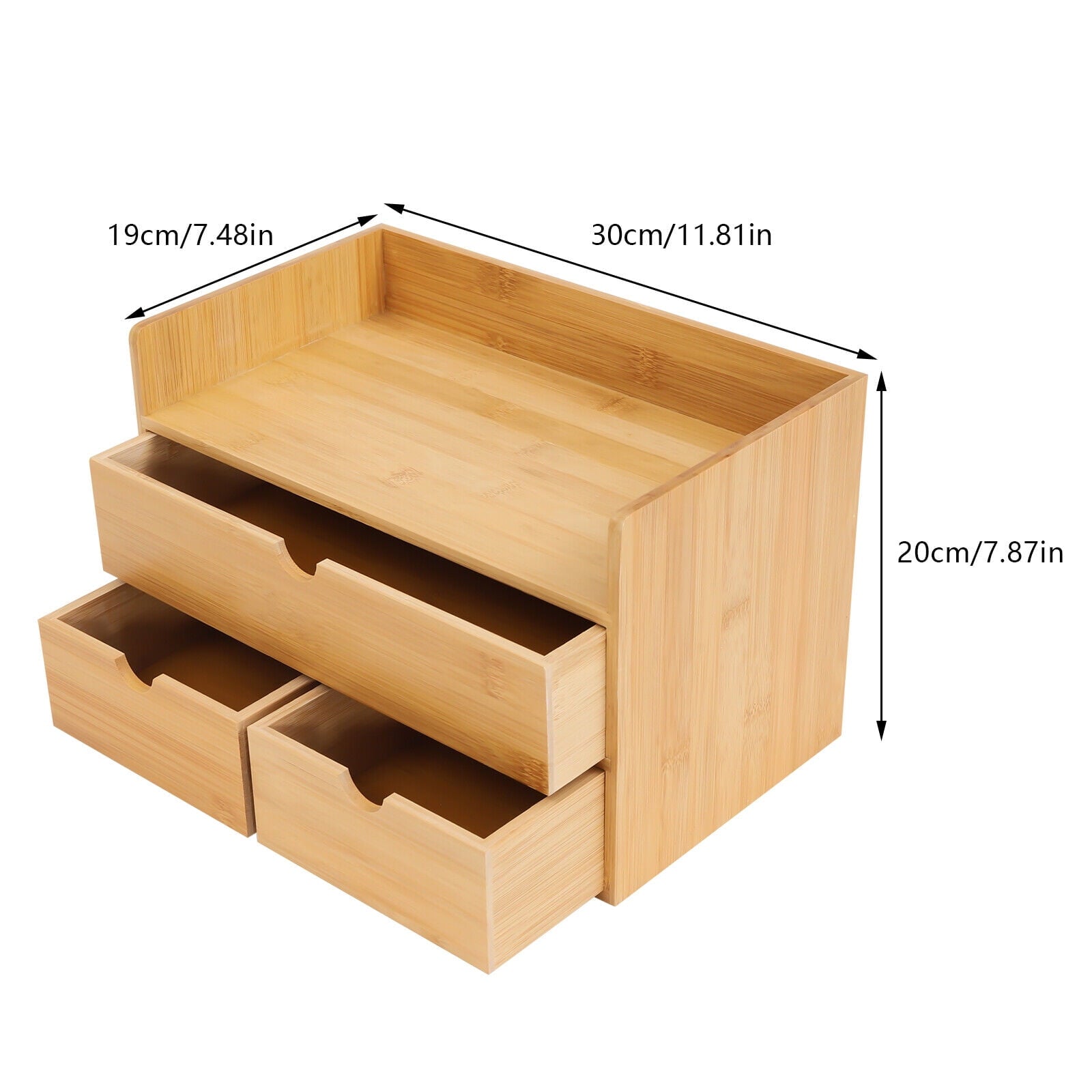 Color Tabletop Storage Box Bamboo Desk Organizer 3 Ders Home Office - Image 2