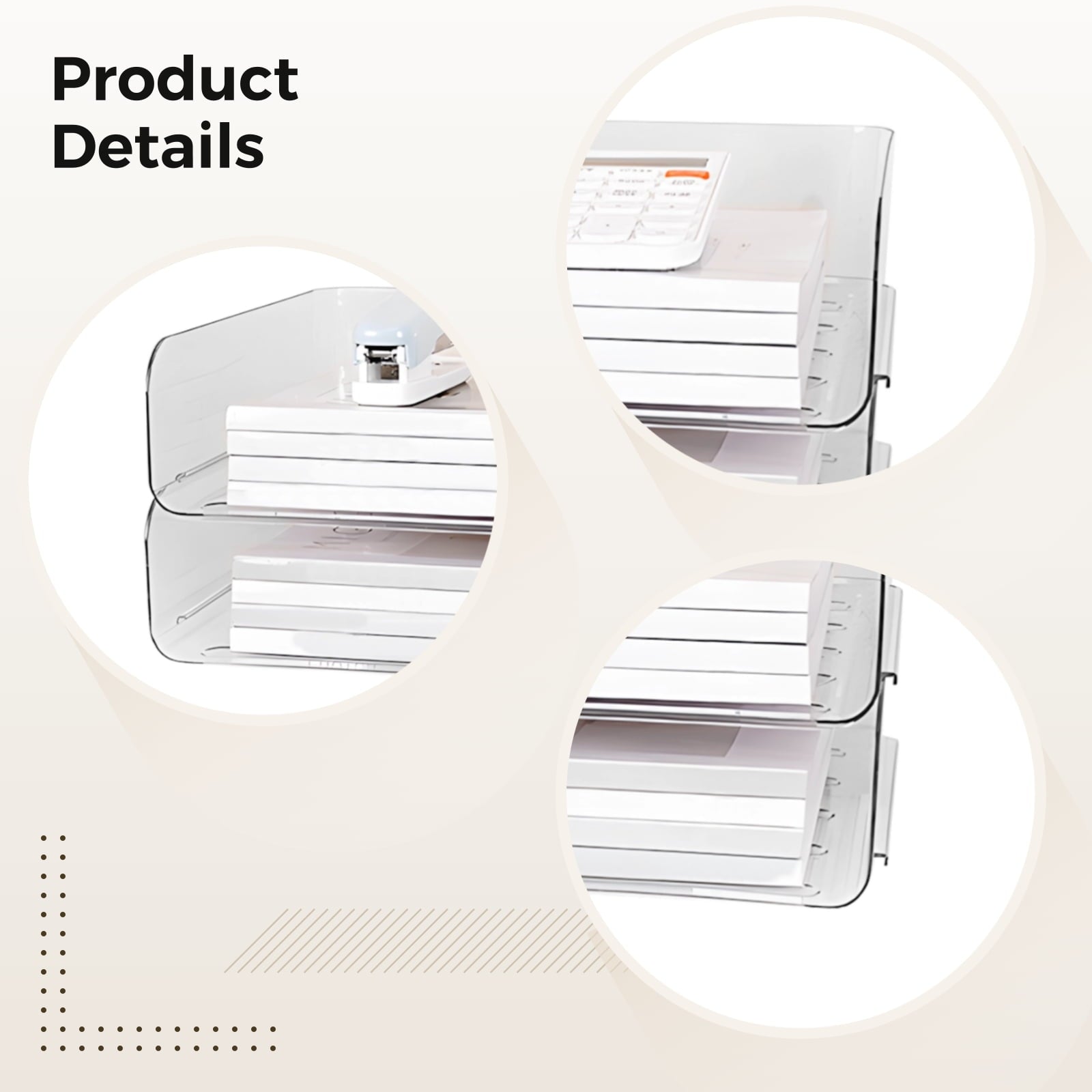 Paper Tray Organizer for Desk, 2-Tier Desktop Organizer, Transparent Acrylic Office Supplies Holder, Ideal for Office... - Image 3
