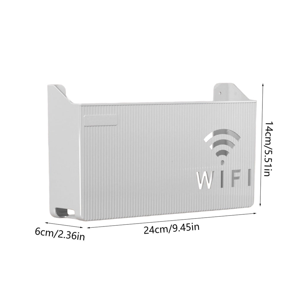Wall Mount Router Shelf Organizer with Cable Management, No Drilling Wall Mounted Storage Box Holder for WiFi Modem, Home Office Desk Organi - Image 3