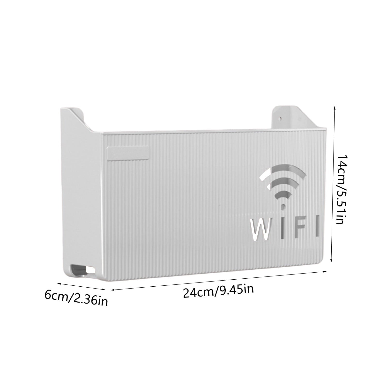 Wall Mount Router Shelf Organizer with Cable Management, No Drilling Wall Mounted Storage Box Holder for WiFi Modem, Home Office Desk Organi - Image 3
