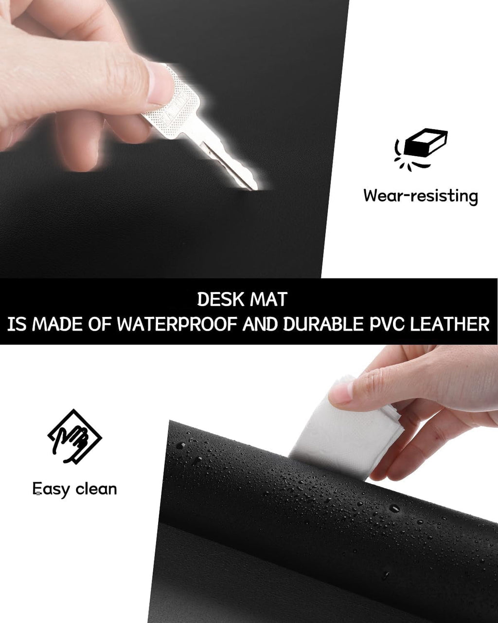 Non-Slip Leather Desk Pad, Waterproof Laptop Computer Desk Keyboard Mat, Table Protector Blotter Mat, Large Mouse Pad... - Image 6