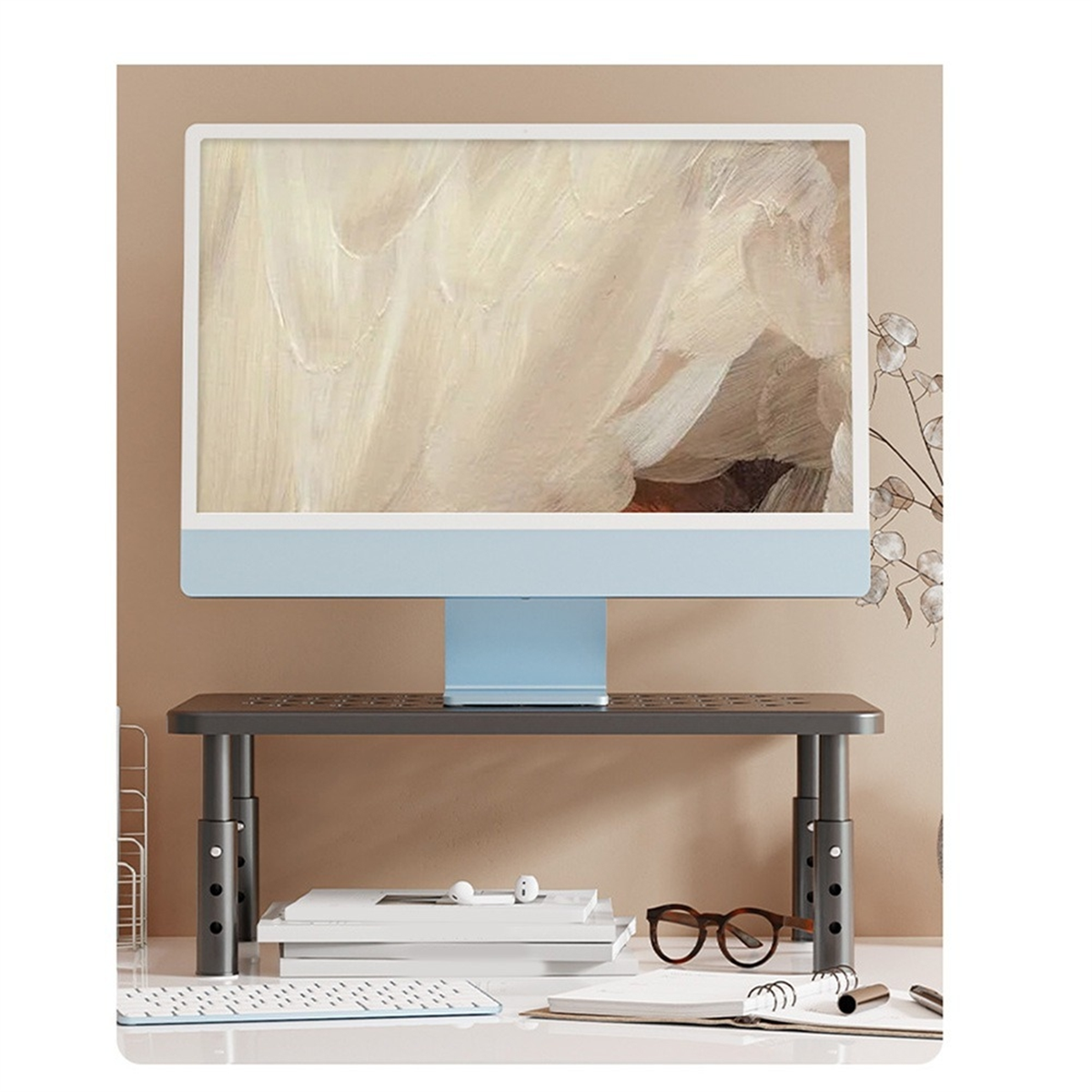 1 * Adjustable Desktop Monitor Stand-White - Image 5