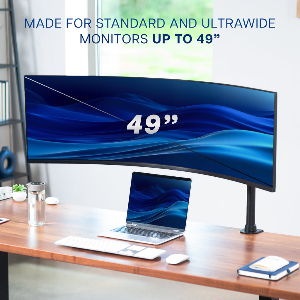Single Ultrawide Monitor Desk Mount Stand for Computer Screens up to 49" - Image 2