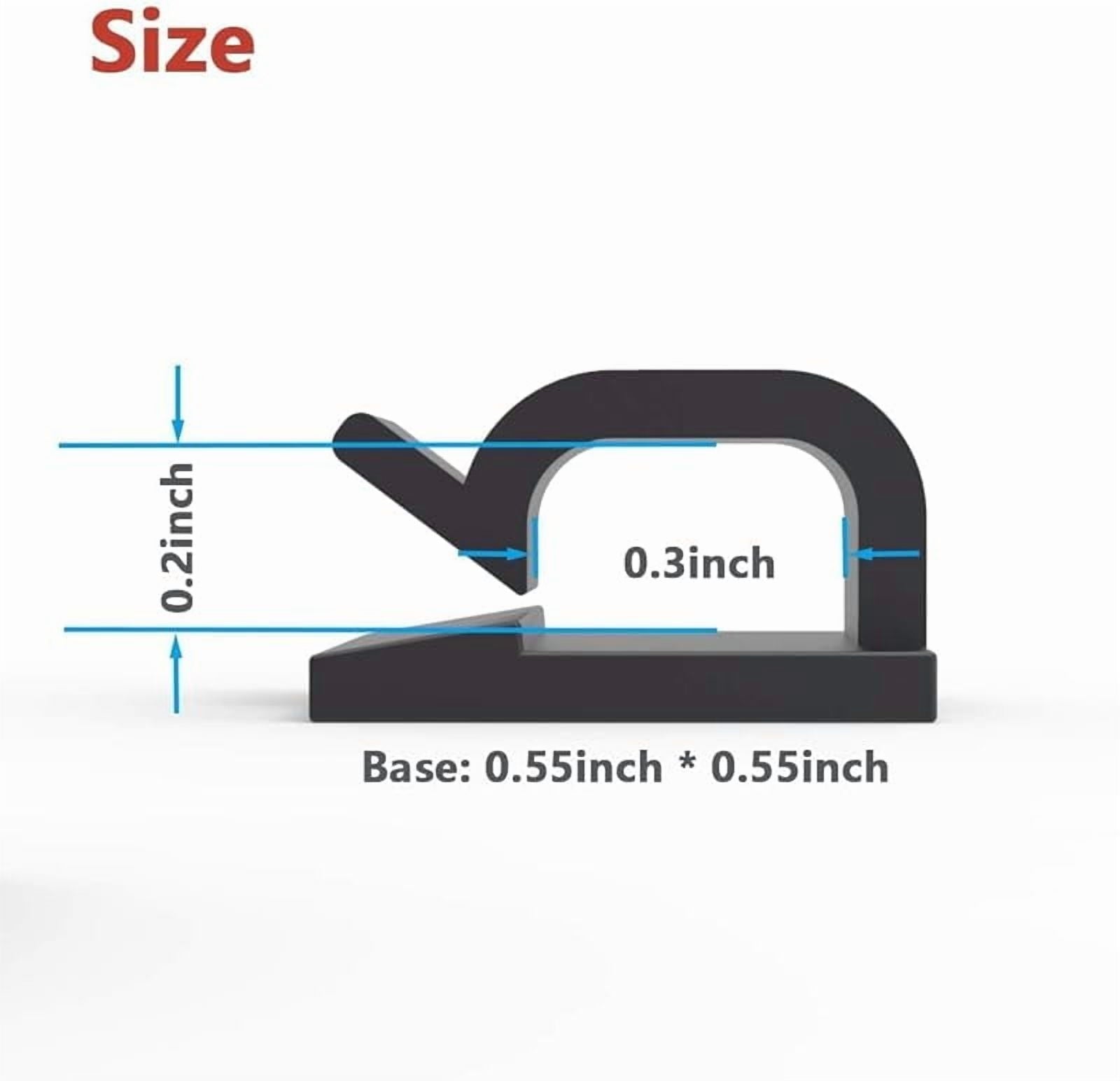 FGLHS Upgraded Cable Clips 40pcs with Strong Adhesive Tapes,Wire Holder Organizer Cord Management for Car, Office and Home, Black- CC05, Upg - Image 4