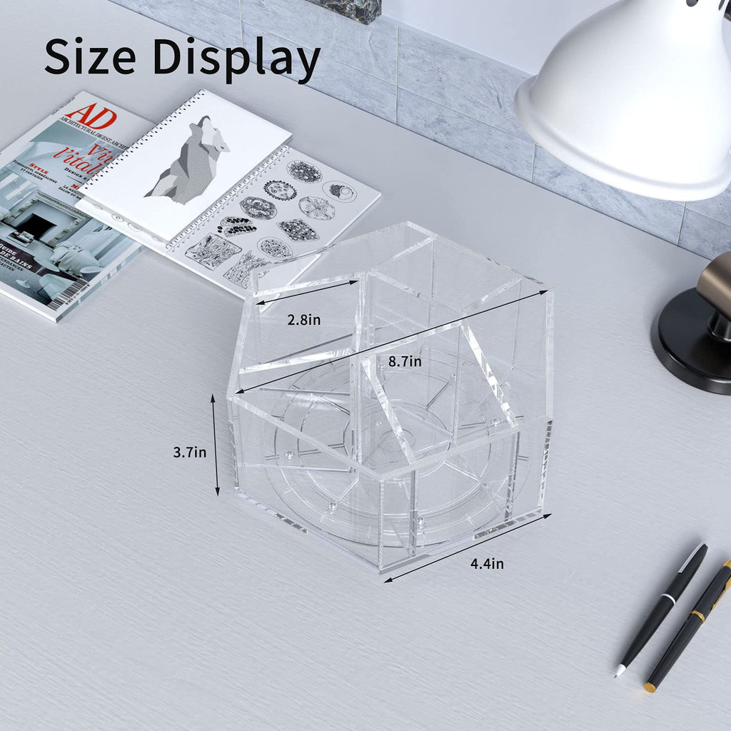 Acrylic Pen Holder Pencil Organizer, 360-Degree Rotating Pencil Holder, Crayon Organizer Marker Holder Caddy Art Supp... - Image 6