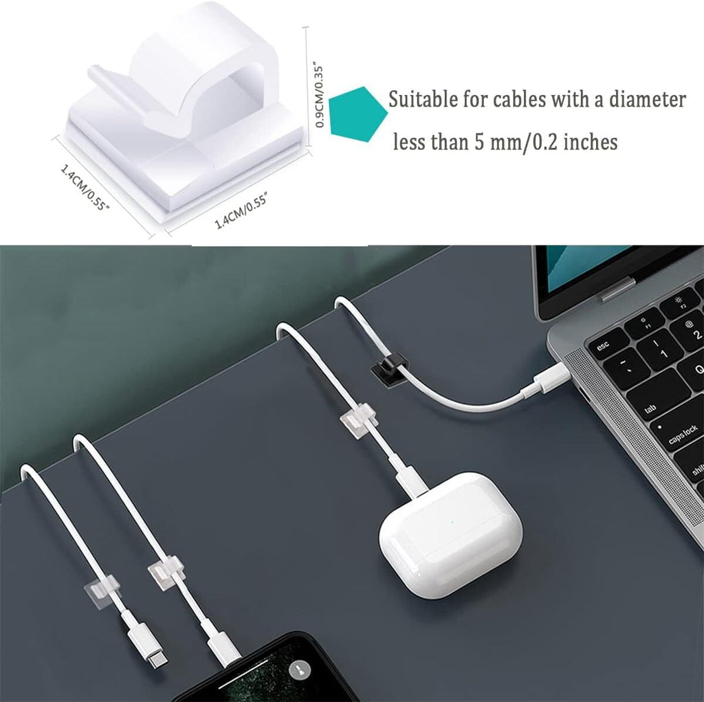 Cable Clips, Outdoor Wire Clips Adhesive Cable Hooks Cord Organizer Holder Christmas Light Clips for Desk, Wall Cable... - Image 4