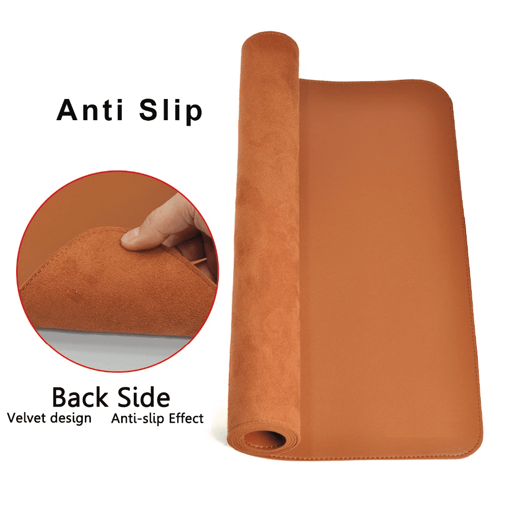 Large Dual Sided Desk Pad/Mat for Office and Home, 35.4" x 17" Waterproof PU Leather Desk Blotter, Laptop Desk and Writing Pad (Brown) - Image 5