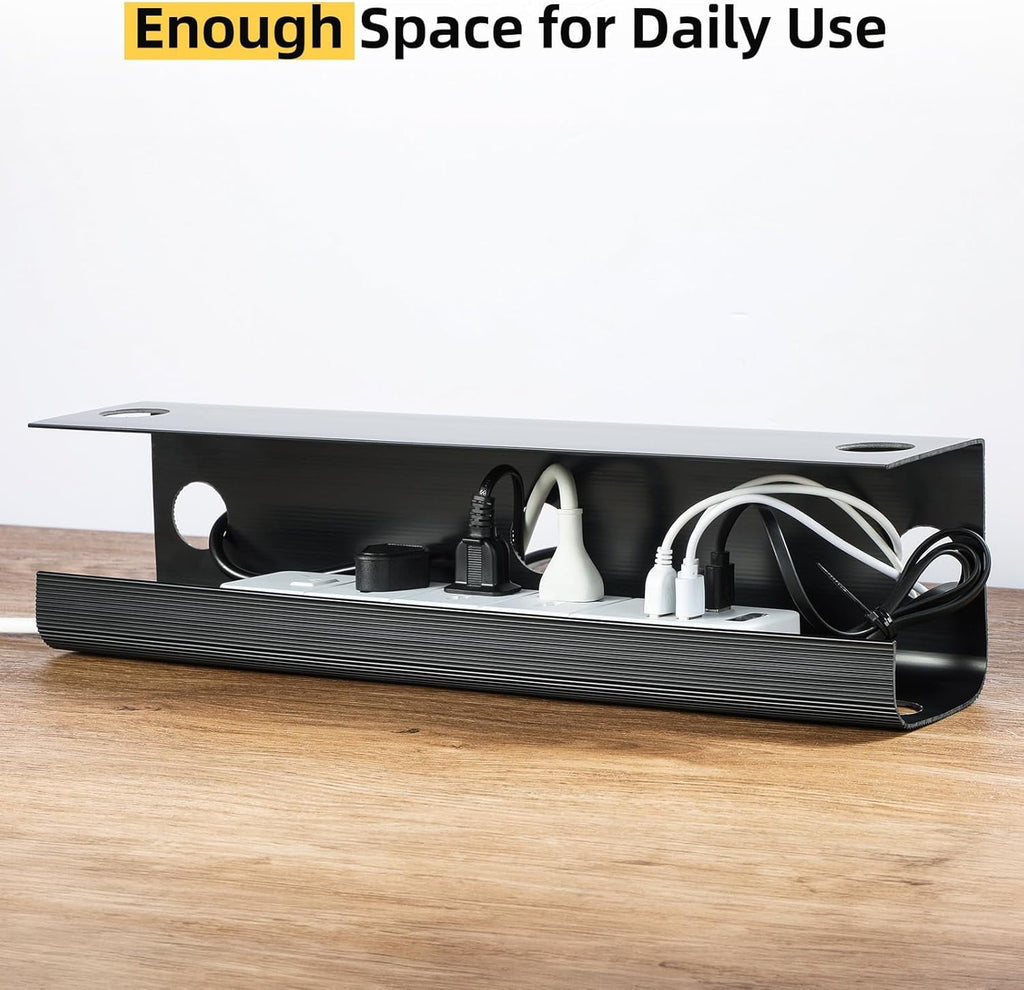 LazySpin 2 Pack Under Desk Wire & Cable Management Organizers, Black - Image 3