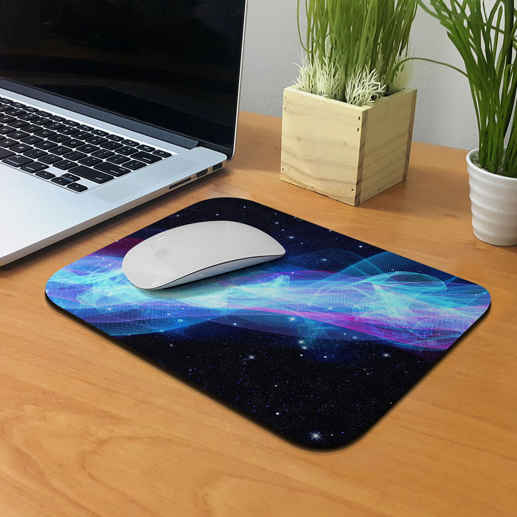 8.66x7.08 in Rectangle Mouse Pad with Non-Slip Rubber Base for Computers, Laptop, Office & Home - Glowing Space Wave - Image 5