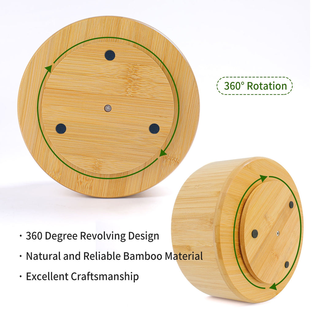 Bamboo Rotating Art Supply Desk Organizer,Pencil Holder Organizer, Desktop Storage Caddy for Pen,Colored Pencil,Crayo... - Image 6