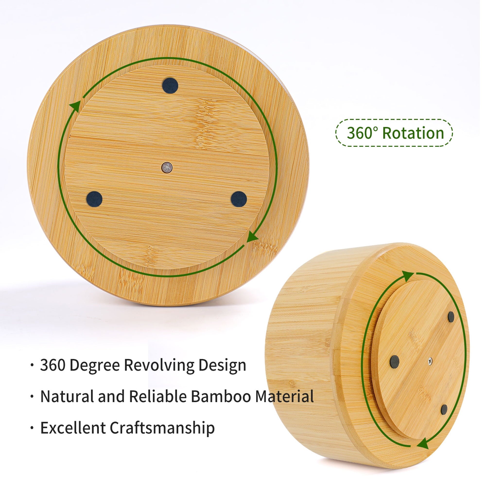 Bamboo Rotating Art Supply Desk Organizer,Pencil Holder Organizer, Desktop Storage Caddy for Pen,Colored Pencil,Crayo... - Image 6