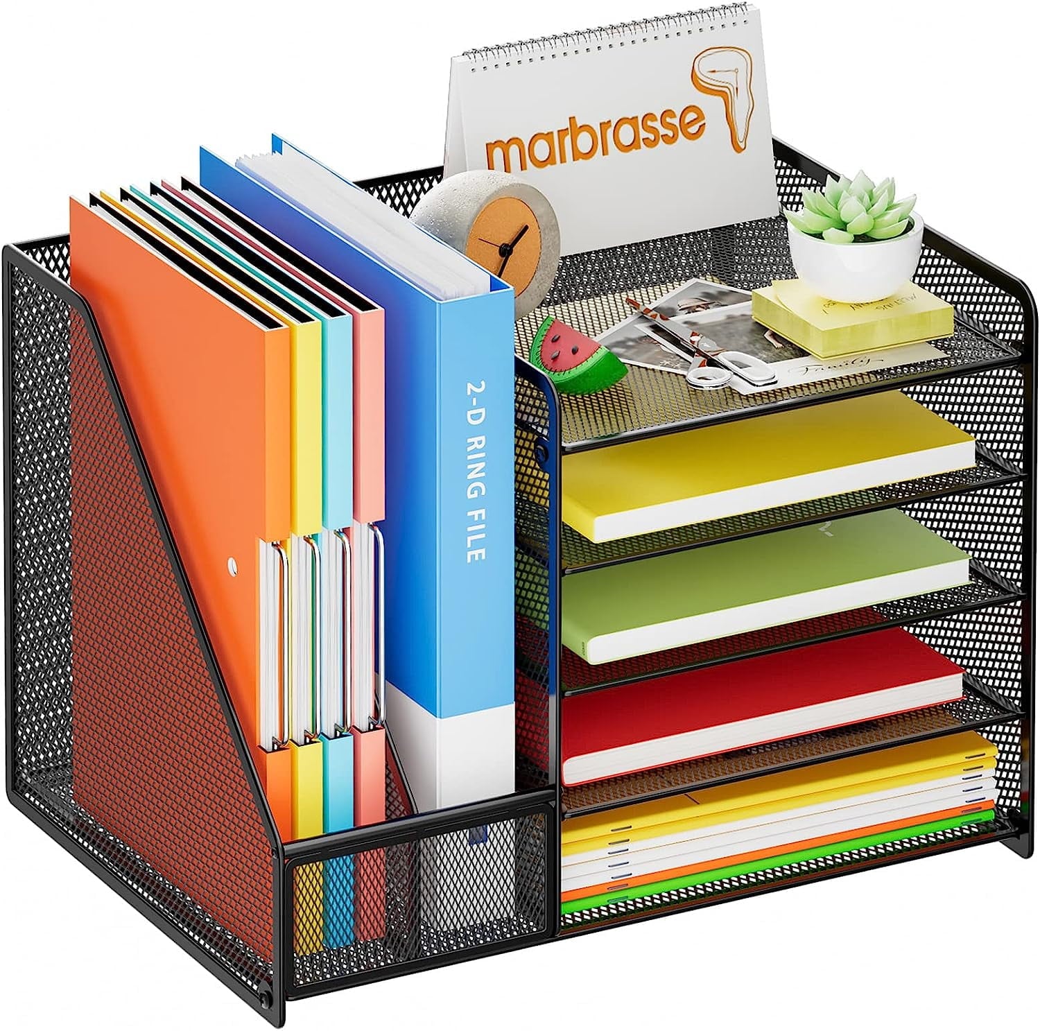 with File Holder, 5-Tier Paper Letter Tray , Mesh s and Accessories with Magazine Holder, top and Storage for Office ... - Image 4