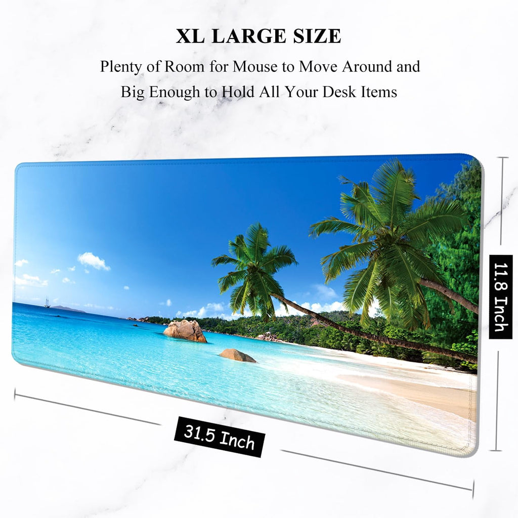 Desk Pad, XL Extended Large Gaming Mouse Pad 31.5x11.8 Inch, Waterproof Mousepad with Stitched Edges, Non-Slip Computer Keyboard Laptop Mat - Image 2