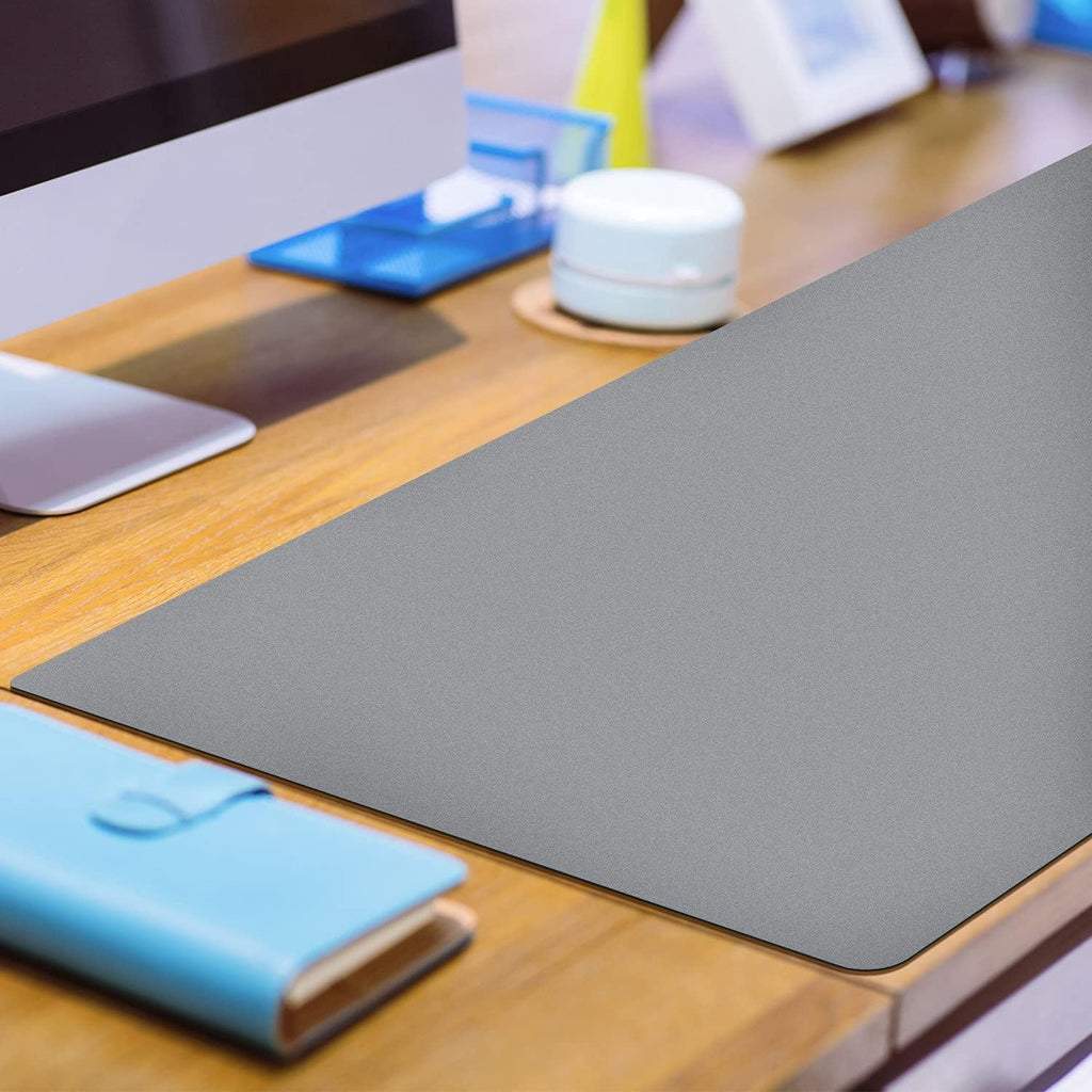 MAKUANG PVC Material Writable and Erasable Desk Mat, 27.5" x 13.8" Waterproof Large Desktop Mouse Pad, Pale Grey - Image 2