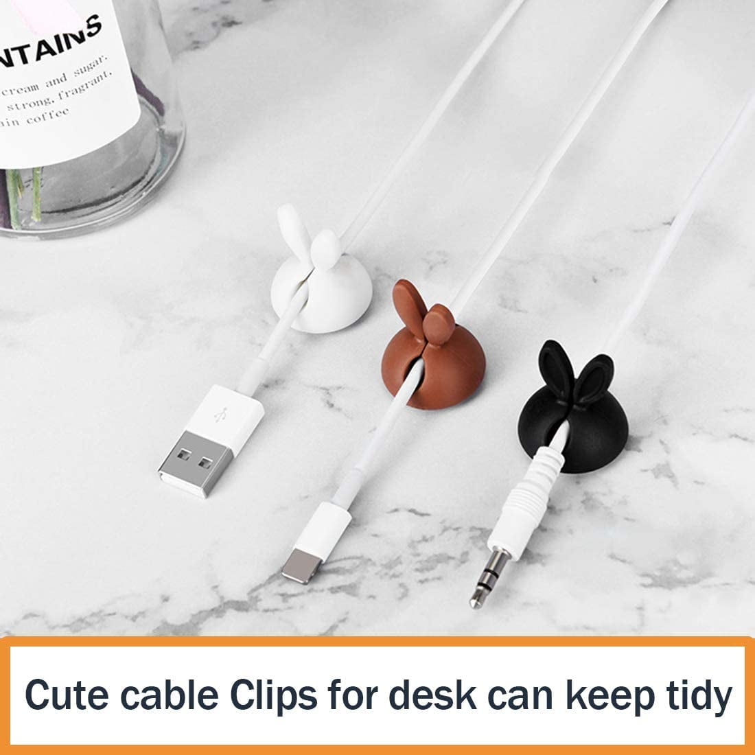 Organizer Adhesive, Colorful Cord Charger Holder Animal Cute Desktop Multipurpose Drop for Home Office Cubicle Car Ni... - Image 2