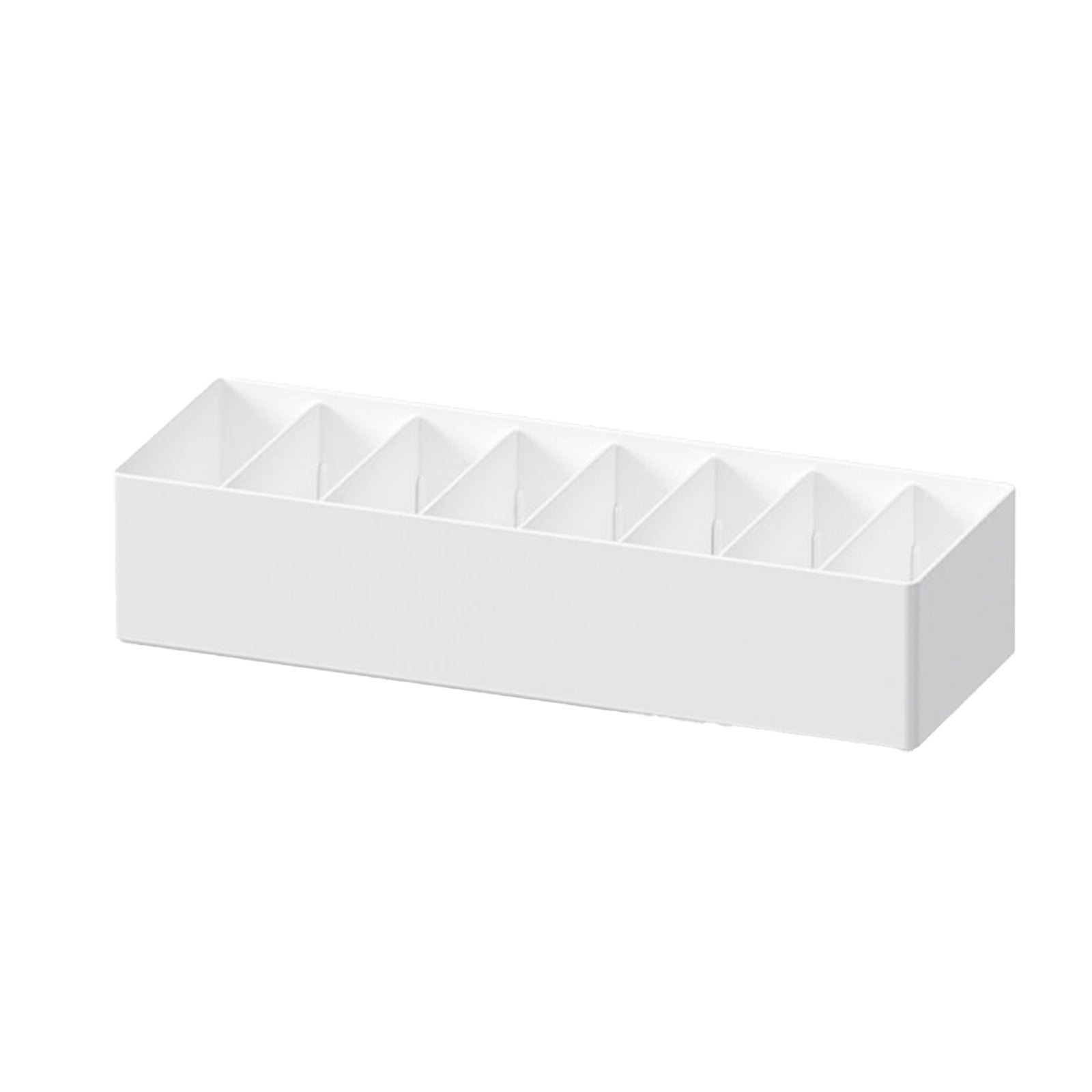 Box: Adjustable Compartments, White Plastic, 10.24x3.54x2.24in, for Chargers, Headphones & Accessories - Drawer or De... - Image 2