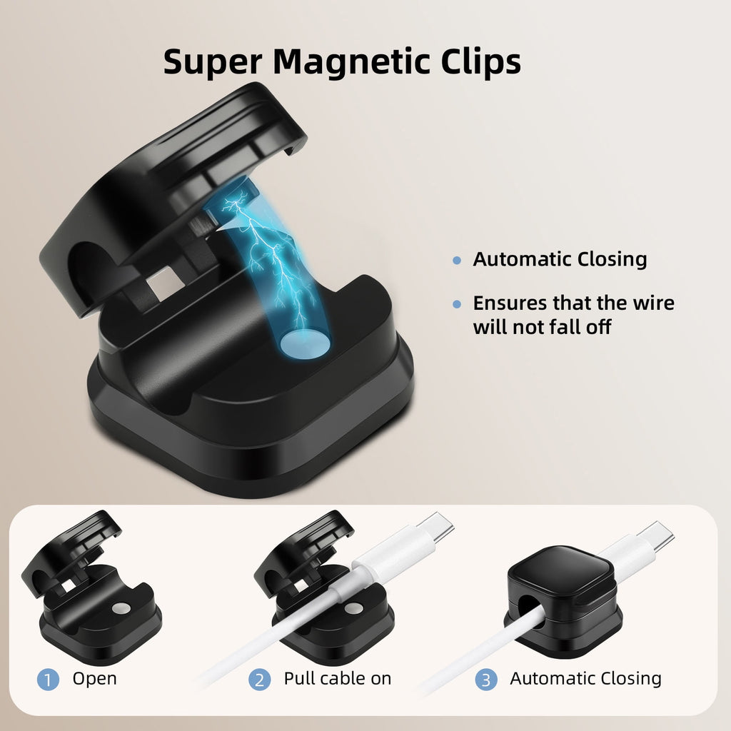 6 Pcs Magnetic Cable Clips, Cable Management, Office Desk Accessories, Cord Organizer, Cable Smooth Adjustable,for De... - Image 4