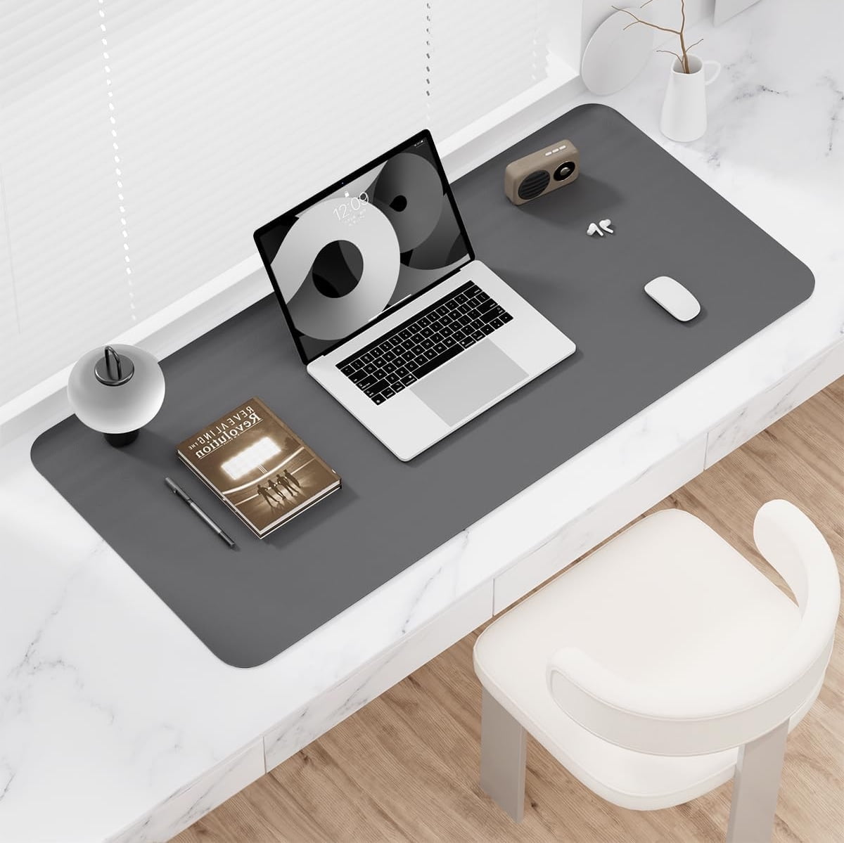 Kiibsot Desk Pad, 23.6" x 13.8" PU Leather Non-Slip Desk Mat Large Mouse Pad for Desktop, Waterproof Laptop Computer Writing Mat for Office, - Image 6