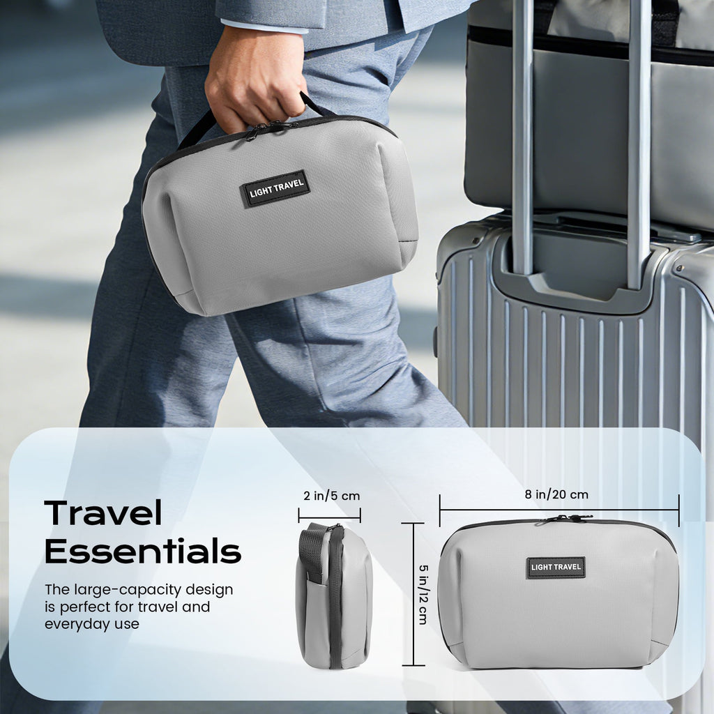 Tech Pouch, Charger Organizer, Cable Organizer Box, Holds Chargers, Cables, and Phones, Gray - Image 3