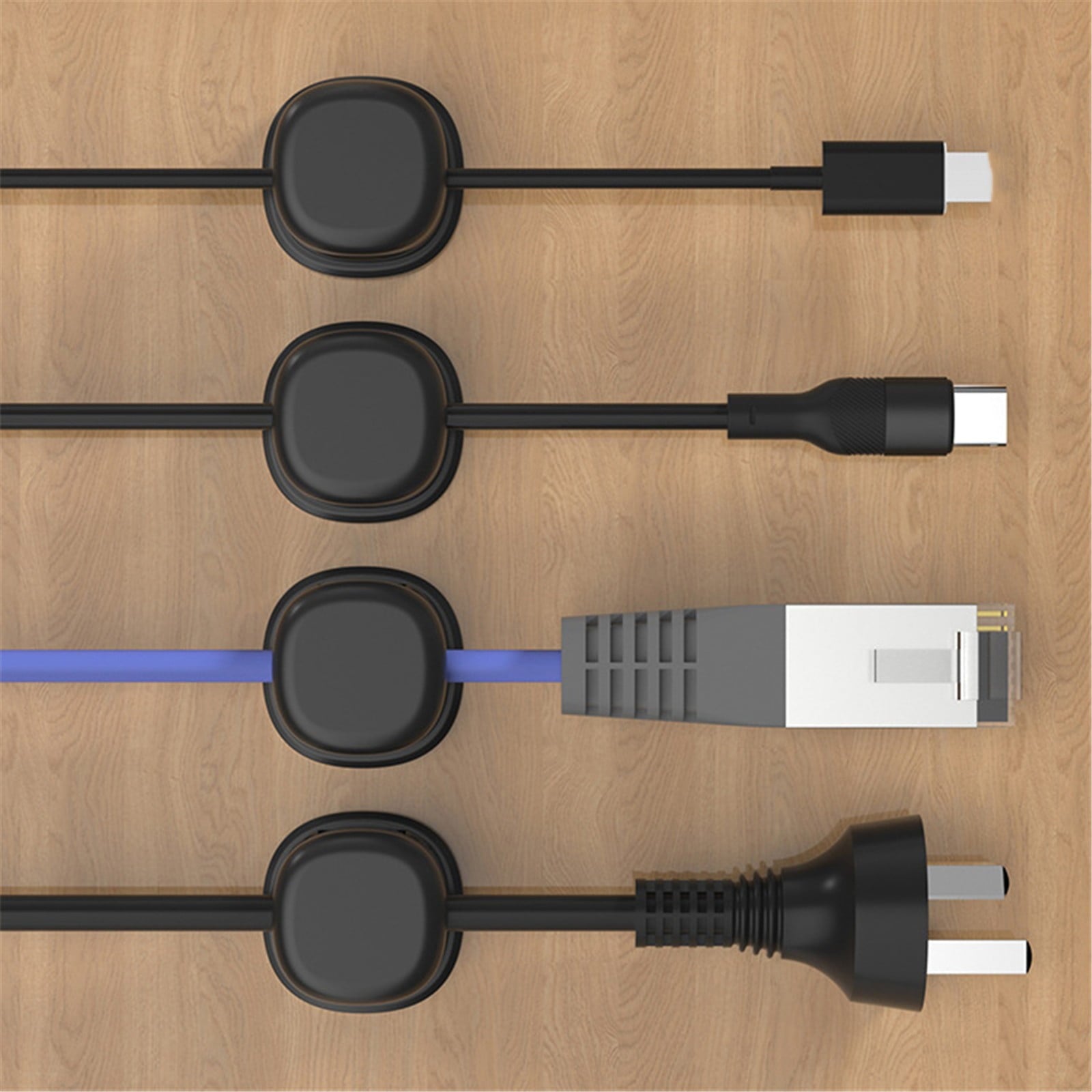 6PCS Adhesive Cable Holders Desk Cable Organizers Cord Management Clips for Bedside Table Home Office Charging Cable Wire Tidy Organization, - Image 4