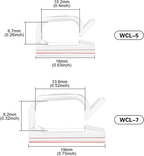 60 PCS 3/4” Adhesive Cable Wire Clips Clear, Cable Staples Outdoor Cable Management Wire Organizer Cord Holder for Un... - Image 2