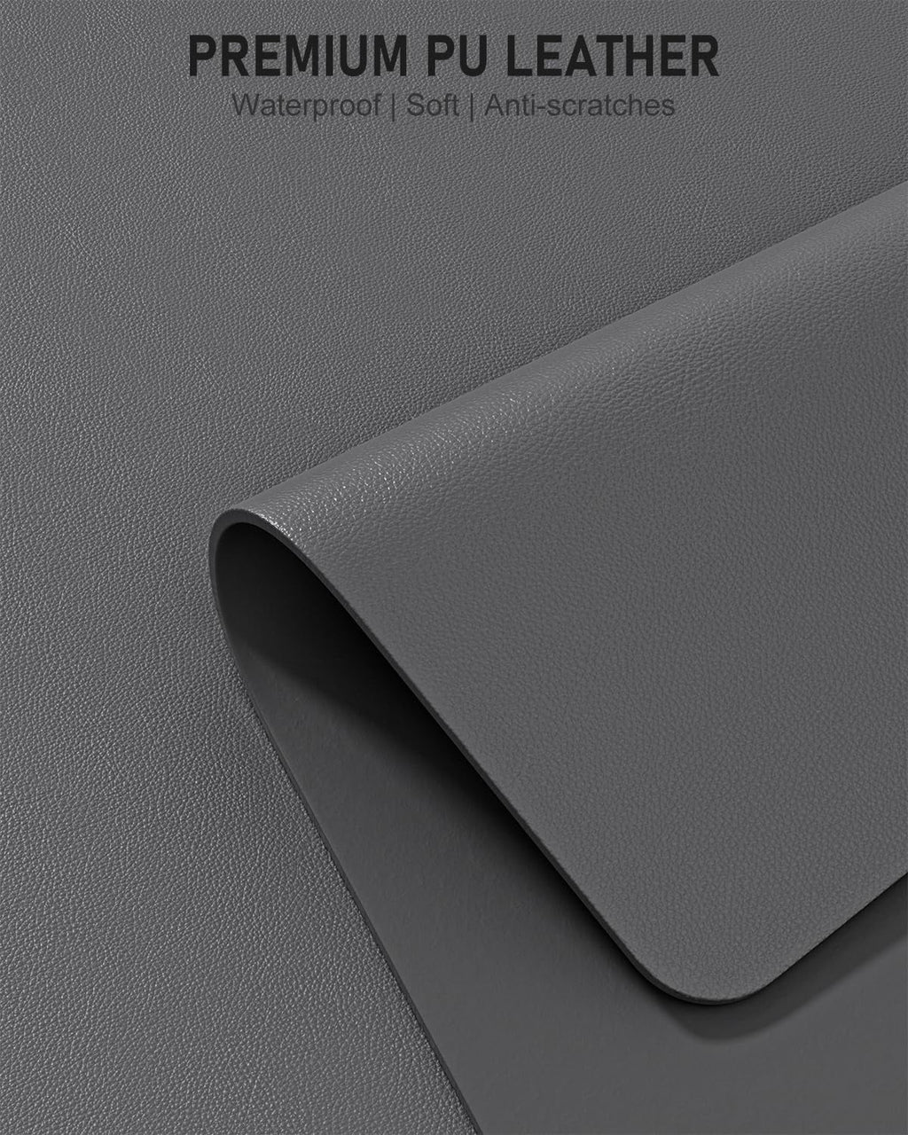 Kiibsot Desk Pad, 23.6" x 13.8" PU Leather Non-Slip Desk Mat Large Mouse Pad for Desktop, Waterproof Laptop Computer Writing Mat for Office, - Image 3