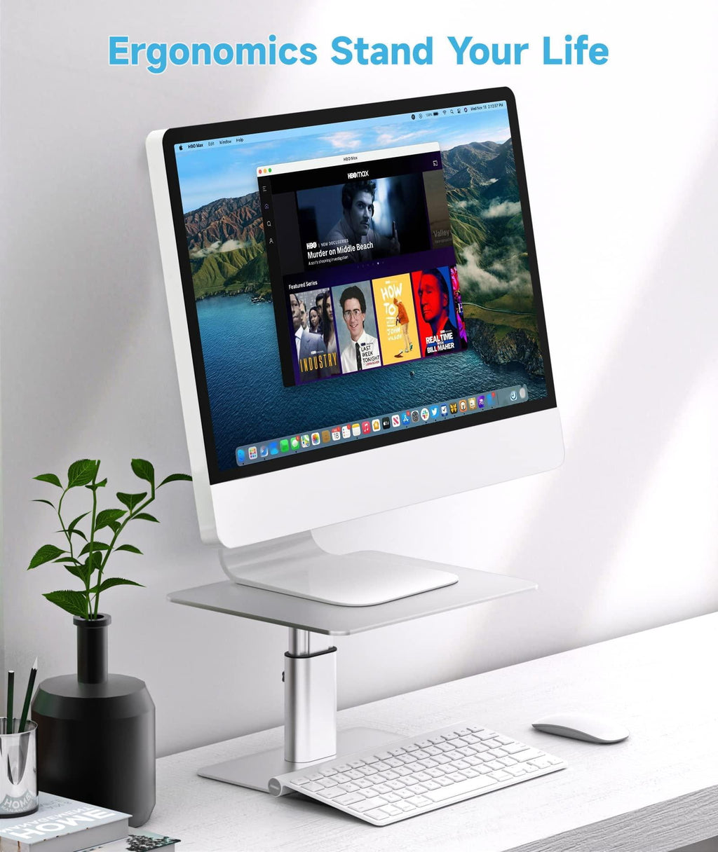 Adjustable Height Metal Desktop Storage Organizer Compatible With Tv Pc Laptop Computer Imac And All Screen Display-s... - Image 2