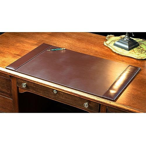 G3C23279LDACASSO Bonded Leather Desk Pad with Side Rails - Luxury Leather Desk Blotter for Writing (30 x 18, Brown) - Image 3