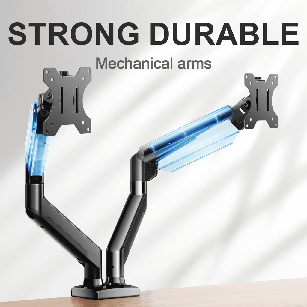 Dual Monitor Mount Stand for 13-32 inch Screens, 360 Heavy Duty Adjustable Arm Desk Mount with Tilt, Swivel, Rotation... - Image 6