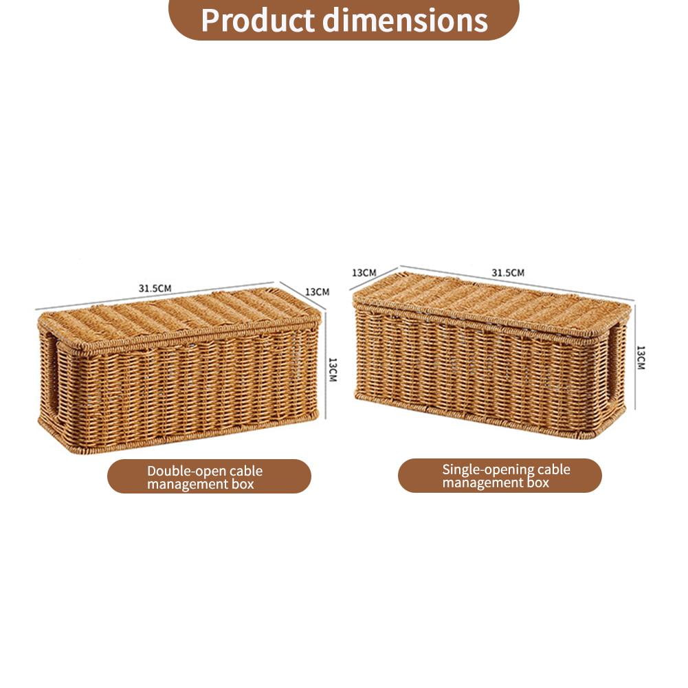 Hand-Woven Charging Station Storage Box Cable Management Basket For USB Cables Organizer Data Cables - Image 3