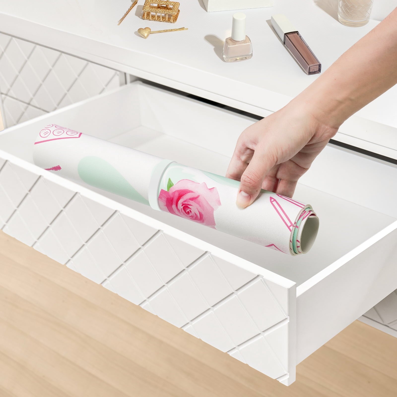 Dual-Sided Waterproof Synthetic Leather Makeup Mat for Desk, Makeup Station, Crafts, Multi-Use Scratch & Stain Resist... - Image 3