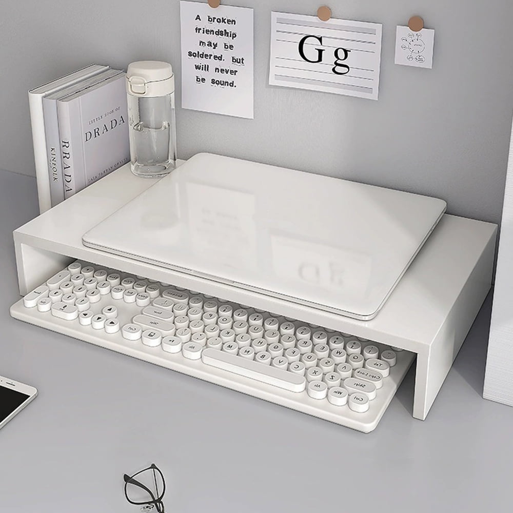 Monitor Stand Riser for Desk, 16.5 Inch Computer Stand Desk Shelf, White 1-Tier - Image 2