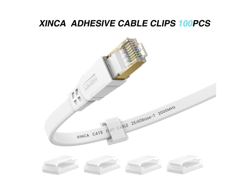 Ethernet Cable Clips Sticky Tack Cord Holder Wire Organizer Desk Accessories Wire Hider 100pcs White for Cat6 and Cat... - Image 6