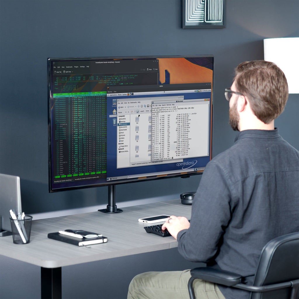 Black TV & Ultra Wide Screen Monitor Desk Mount Stand for Screens up to 42" - Image 4