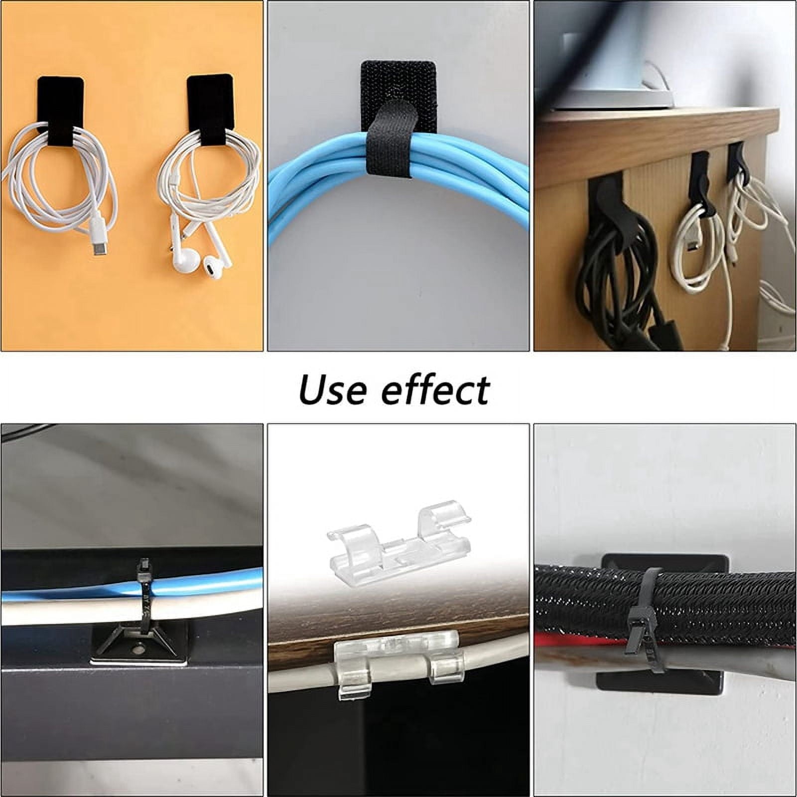 173 Pcs Cable Management Organizer Kit, Adhesive Cable Clips Holder,Cable Ties,Adhesive Wall Cable Tie,Fasten Cable Ties - Image 5