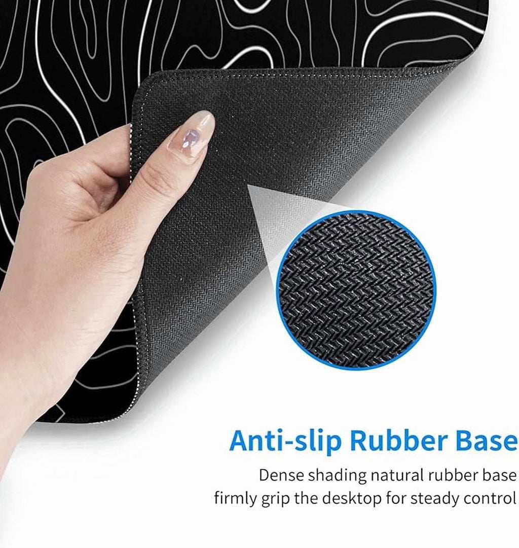 White Grey Black Gaming Mouse Pad Long Mouse Pad Large Desk Mat 31.5 X 11.8 Inch Mousepad with Non-Slip Base Stitched... - Image 4