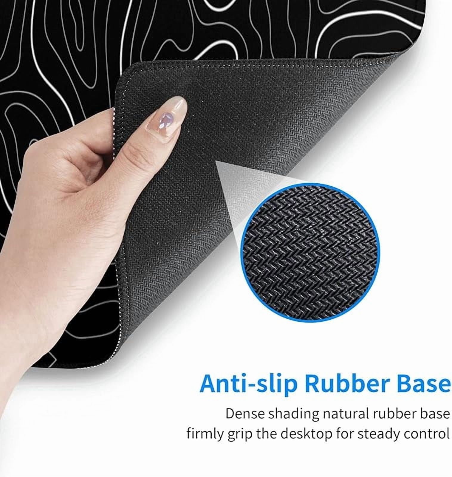White Grey Black Gaming Mouse Pad Long Mouse Pad Large Desk Mat 31.5 X 11.8 Inch Mousepad with Non-Slip Base Stitched... - Image 4