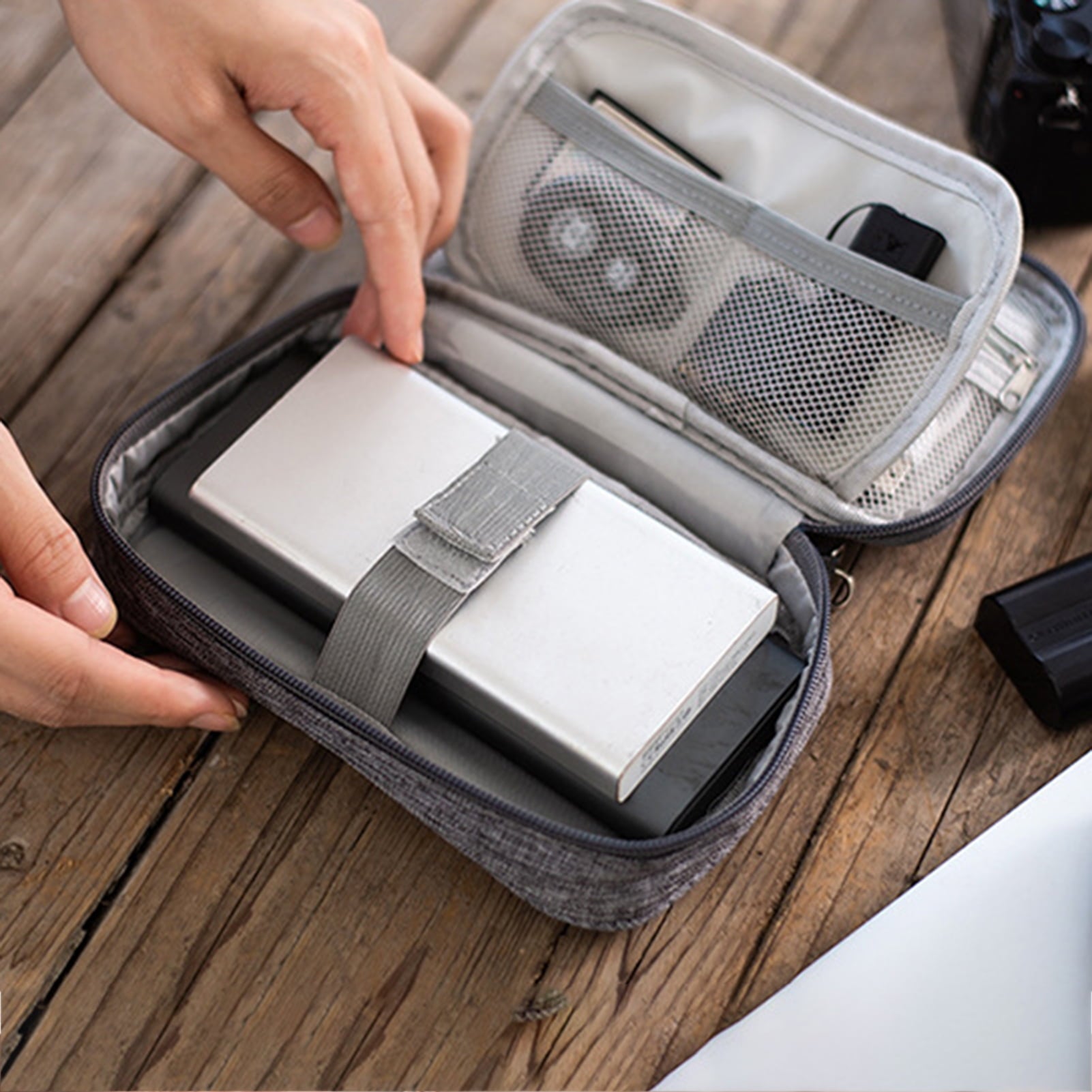 Waterproof Cable Organizer Bag Undeformable Polyester Tech Cord Storage Pouch Electronics Accessories Cable Organiz - Image 3